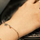 Lắc tay bạc 925, họa tiết xích có mặt tag và chuông LTX310