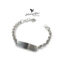 Lắc tay bạc 925, thiết kế dây xích có mặt tag có thể khắc LTBT265