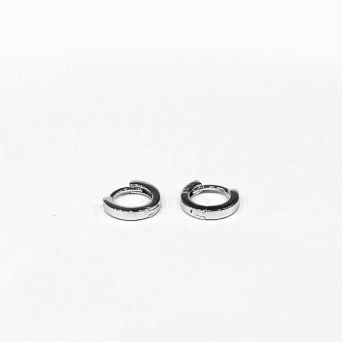 Khuyên tai bạc 925 thiết kế vòng, họa tiết trơn cạnh KVBT130 - Hình ảnh 3