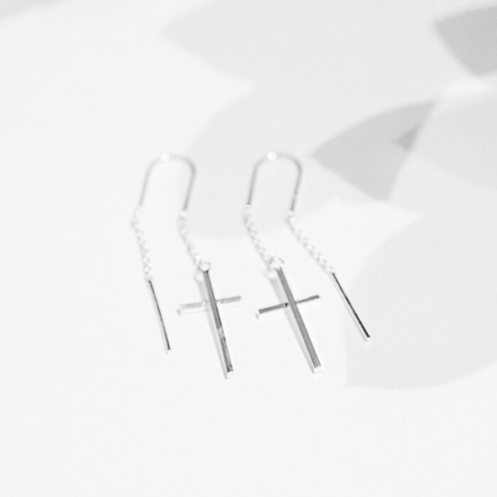 Khuyên bạc 925, khuyên xích họa tiết thánh giá KX3.235 - Hình ảnh 3