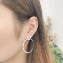 Khuyên tai bạc 925, họa tiết bạc nhám KDD285