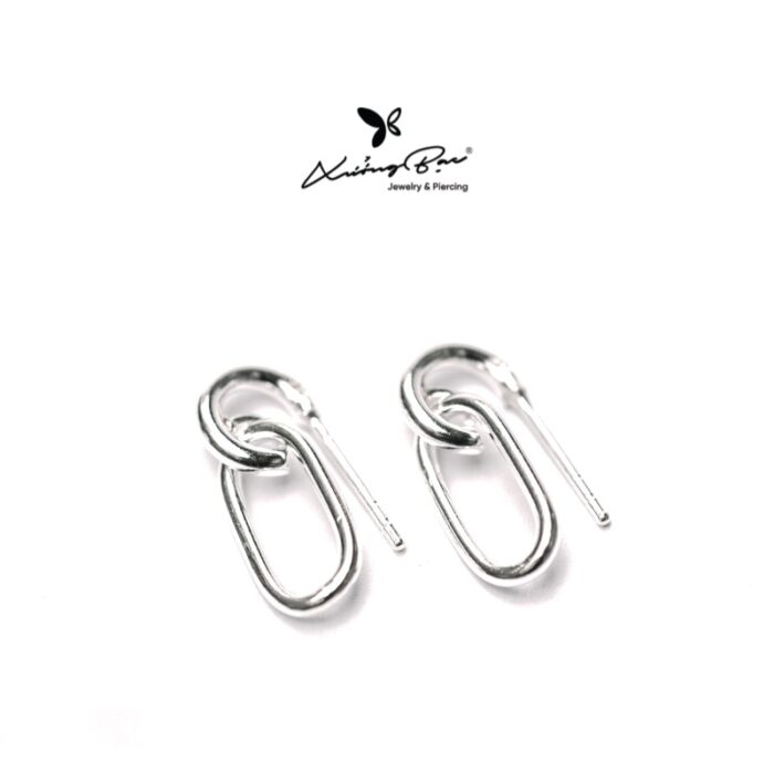 Khuyên bạc 925, họa tiết xích KDD2.210
