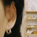 Khuyên tai bạc 925 thiết kế vòng kép KV220