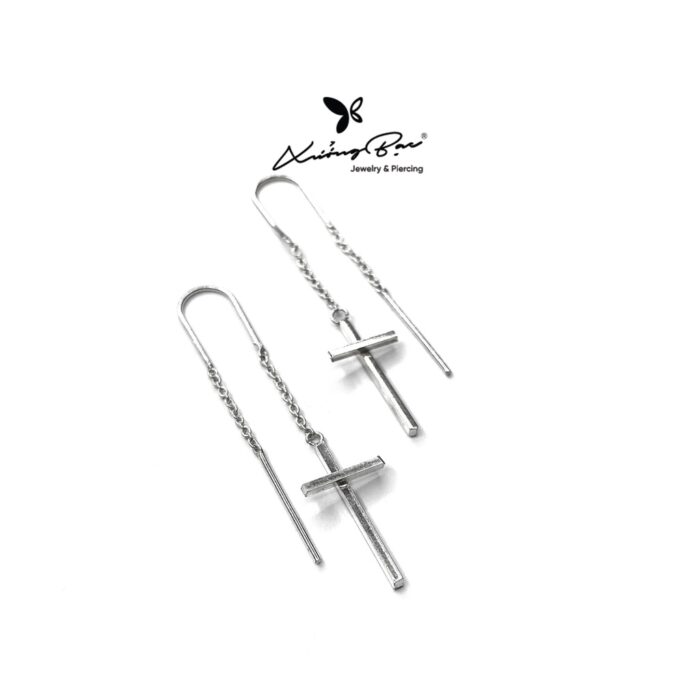 Khuyên bạc 925, khuyên xích họa tiết thánh giá KX3.235