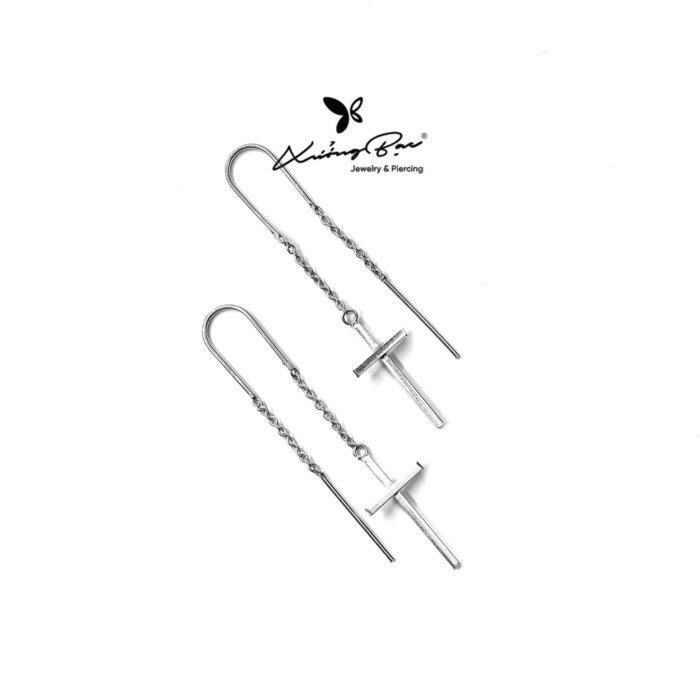 Khuyên bạc 925, khuyên xích họa tiết thánh giá KX3.235 - Hình ảnh 2