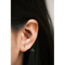 Khuyên tai bạc 925, họa tiết bi trơn, chốt vặn bi KCVB.110