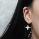 Khuyên tai nữ bạc 925, hoạ tiết hoa KDD2.335