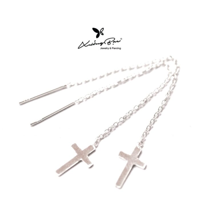 Khuyên xích bạc 925, họa tiết xích thánh giá KX210
