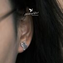 Khuyên tai bạc 925, thiết kế hình cây xương rồng, chốt cánh bướm KNT6.85