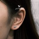 Khuyên tai bạc 925, thiết kế hình chú chó nhỏ, chốt cánh bướm KNH16.70