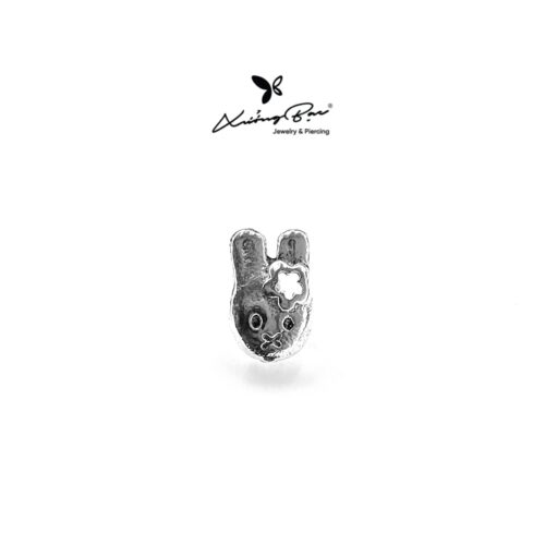 Khuyên bạc 925, thiết kế nụ hình con thỏ cài nơ KNT7.90