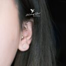 Khuyên tai bạc 925, khuyên nụ thiết kế giọt nước, chốt cánh bướm KNGN754