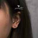 Khuyên bạc 925, khuyên nụ thiết kế hoa hồng 3 nhuy KNT2.80