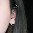 Khuyên bạc 925, hình bông hoa mũm mĩm, chốt cánh bướm KNHOA190