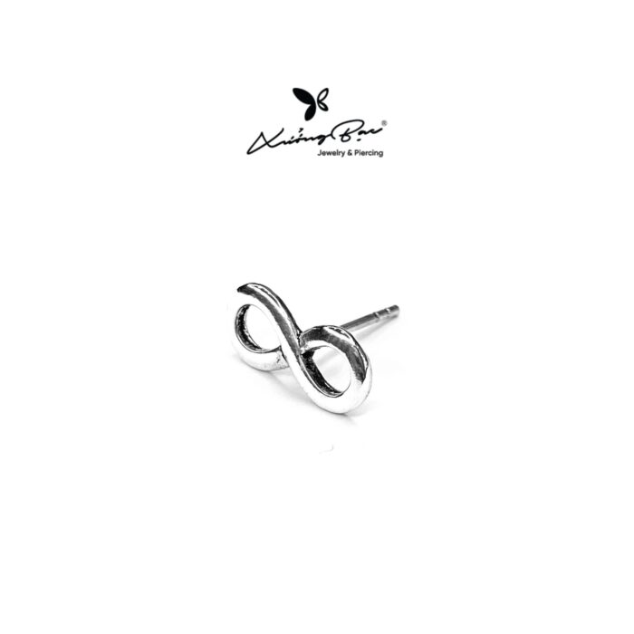 Khuyên bạc 925, thiết kế vô cực infinity 2 size KNT8.85 - Hình ảnh 2