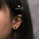 Khuyên bạc 925, thiết kế nụ hoa hồng, chốt cánh bướm KNT3.85
