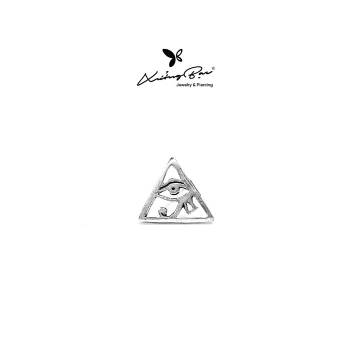Khuyên tai nam bạc 925, thiết kế tam giác illuminati KNT10.80