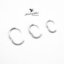 Khuyên tai bạc 925 thiết kế vòng, vòng trơn bấm 3 size KVBT90 - KDV18130 - KDV18140
