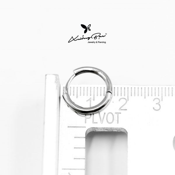 Khuyên tai bạc 925 thiết kế vòng, vòng trơn bấm 3 size KVBT90 - KDV18130 - KDV18140 - Hình ảnh 5