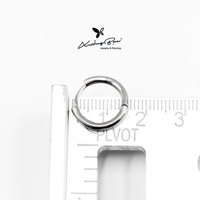 Khuyên tai bạc 925 thiết kế vòng, vòng trơn bấm 3 size KVBT90 - KDV18130 - KDV18140 - Hình ảnh 5