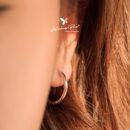 Khuyên tai bạc 925 thiết kế vòng, vòng trơn bấm 3 size KVBT90 - KDV18130 - KDV18140