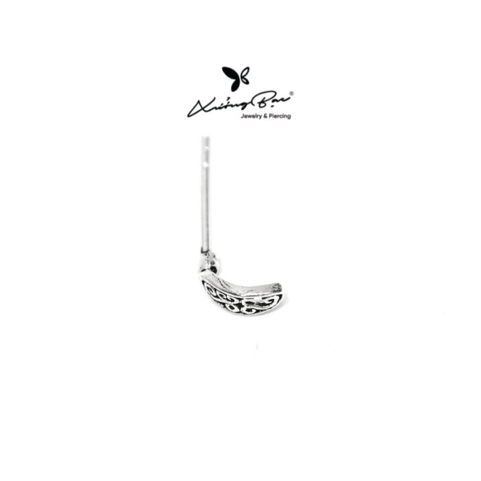 Khuyên nụ bạc giả vòng bạc 925, chốt cánh bướm KNT4.85 - Hình ảnh 3