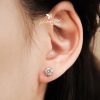 Khuyên tai bạc 925, thiết kế đá, chốt vặn bi KCV47.130 - Hình ảnh 6