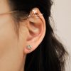 Khuyên tai bạc 925, thiết kế hình chữ thập, chốt vặn đầu bi KCV25.110 - Hình ảnh 6