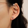 Khuyên tai bạc 925, thiết kế hình chữ thập, chốt vặn đầu bi KCV25.110 - Hình ảnh 5