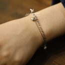 Lắc tay bạc 925, thiết kế sợi xích có 2 trái tim LTTH.310
