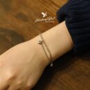 Lắc tay bạc 925, thiết kế sợi xích có 2 trái tim LTTH.310