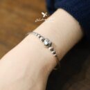 Lắc tay bạc 925, lắc bạc thiết kế kiểu kiềng cứng họa tiết hình tim KC1.490