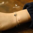 Lắc tay bạc 925, lắc bạc thiết kế dây kép có mặt tag tròn có thể khắc LTK2.320