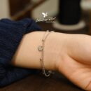 Lắc tay bạc 925, lắc bạc thiết kế dây kép có mặt tag tròn có thể khắc LTK2.320