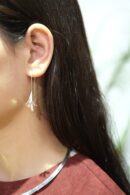 Khuyên tai nữ bạc 925, thiết kế hình hoa ly KDD5.320