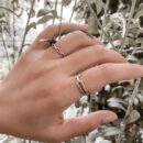 Nhẫn bạc đôi Xưởng Bạc. Nhẫn bạc đôi 925, họa tiết mắt xích cá tính ENDURING.R