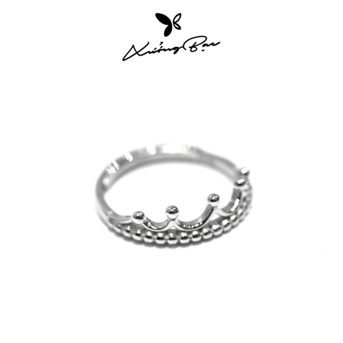 Nhẫn bạc nữ Xưởng Bạc, nhẫn bạc 925 hình vương miện bạc Crown Ring - Hình ảnh 3