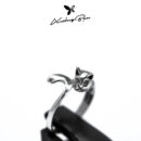 Nhẫn bạc nữ Xưởng Bạc thiết kế đeo tay, nhẫn bạc 925 hình con mèo Lazy Cat Ring