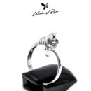 Nhẫn bạc nữ Xưởng Bạc thiết kế đeo tay, nhẫn bạc 925 hình con mèo Lazy Cat Ring