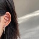 Khuyên xích bạc 925, họa tiết xích mì tua rua KX235