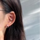Khuyên nụ bạc 925, họa tiết hình vòng tròn rơi KNT4.190