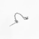 Khuyên xích bạc 925, họa tiết xích ngắn, một đầu là chốt cánh bướm KX3110