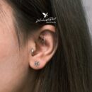 Khuyên nụ bạc 925, họa tiết hình con bướm, chốt cánh bướm KNT28.75