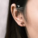 Khuyên nụ bạc 925, họa tiết hình chuồn chuồn, chốt cánh bướm KNT35.75