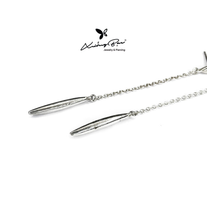 Khuyên xích bạc 925, họa tiết xích họa tiết giọt lệ KX255 - Hình ảnh 3