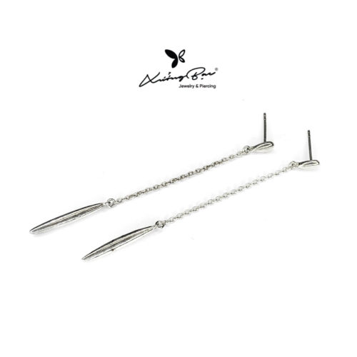 Khuyên xích bạc 925, họa tiết xích họa tiết giọt lệ KX255