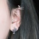 Khuyên nụ bạc 925, họa tiết hình cây xương rồng gai góc, chốt cánh bướm KNXR190