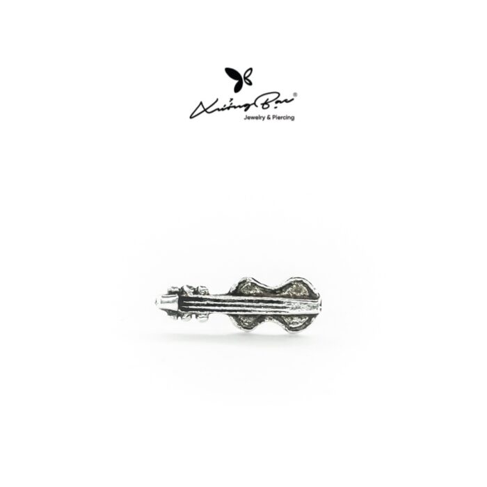 Khuyên tai bạc 925, khuyên tai unisex hình đàn violin KNH28.70