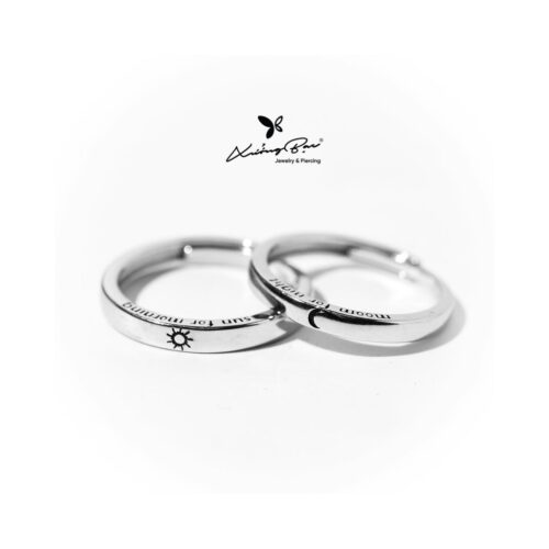 Nhẫn đôi bạc 925, họa tiết Sun and Moon ND.265