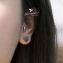 Khuyên tai bạc 925, hình thú vật màu sắc, chốt cánh bướm KNT30.